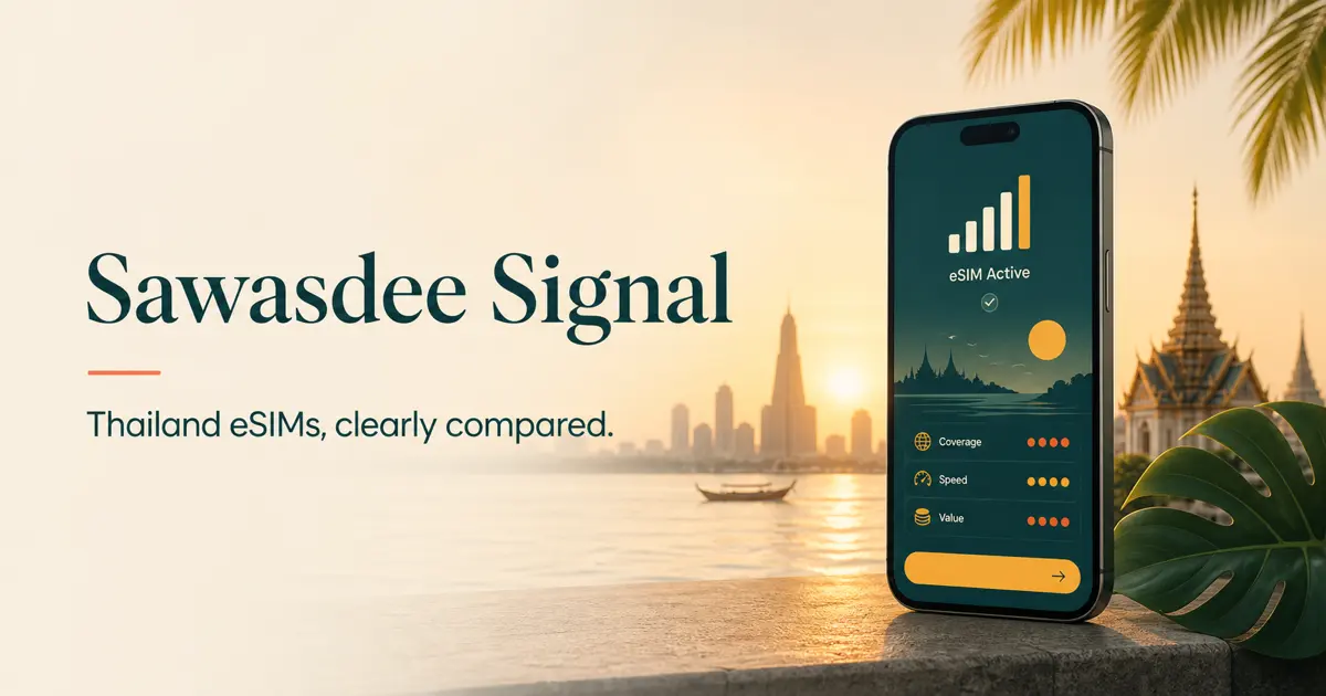 A connected phone overlooking a tropical Thailand cityscape