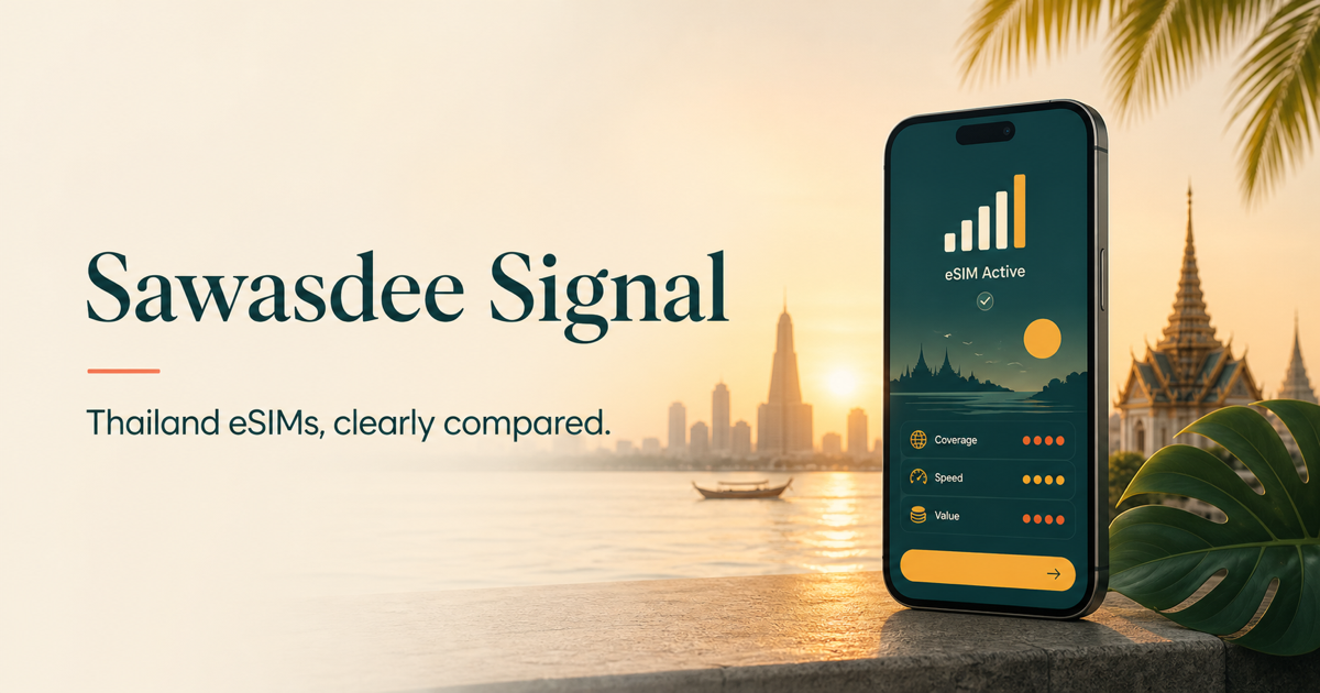 A connected phone overlooking a tropical Thailand cityscape